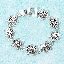 Antique Metal Turtle Link Magnetic Bracelet