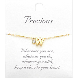 -W- Monogram Monogram Initial Pendant Necklace