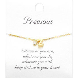 -Z- Monogram Monogram Initial Pendant Necklace