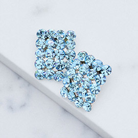 Rectangle Genuine Crystal Stud Earrings