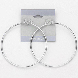 Metal Pin Catch Hoop Earrings
