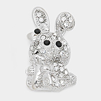 Crystal Rabbit Brooch