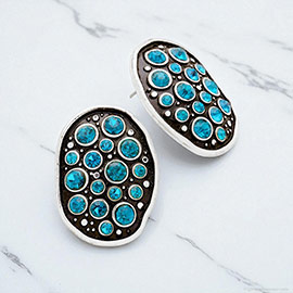 Crystal bubble plate earrings