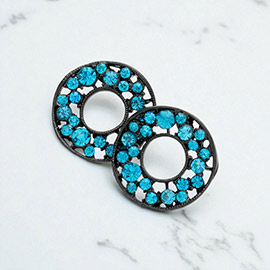 PAVE RHINESTONE WHEEL EARRINGS