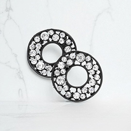 PAVE RHINESTONE WHEEL EARRINGS