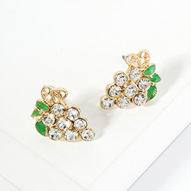 Crystal Grape Cluster Stud Earrings