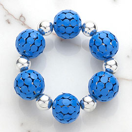 Metal mesh ball stretch bracelet