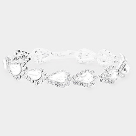 Teardrop Rhinestone Link Evening Bracelet
