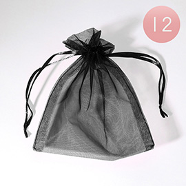 12PCS - 5.5 X 6.5 Ribboned Organza Gift Bags