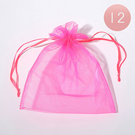 12PCS - 5.5 X 6.5 Ribboned Organza Gift Bags