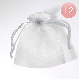 12PCS - 5.5 X 6.5 Ribboned Organza Gift Bags