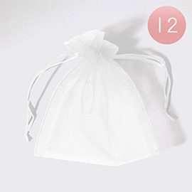 12PCS - 5.5 X 6.5 Ribboned Organza Gift Bags