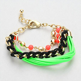 Multi Leather Strands Bracelet