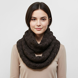 Chunky Textured Cable Knit Infinity Scarf