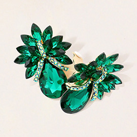 Teardrop Stone Accented Clip on Evening Earrings