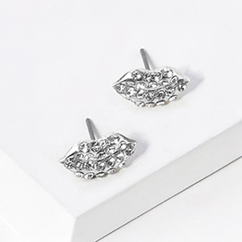 Rhinestone Crystal Pave Lip Stud Earrings