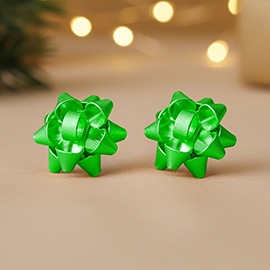 Christmas Gift Bow Stud Earrings