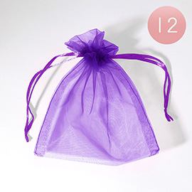 12PCS - 5.5 X 6.5 Ribboned Organza Gift Bags