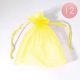 12PCS - 5.5 X 6.5 Ribboned Organza Gift Bags