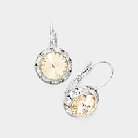 Rivoli Cut Genuine Crystal Lever Back Earrings