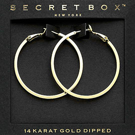 SECRET BOX_14K Gold Dipped Metal Hoop Earrings