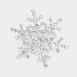 Rhinestone snowflake brooch