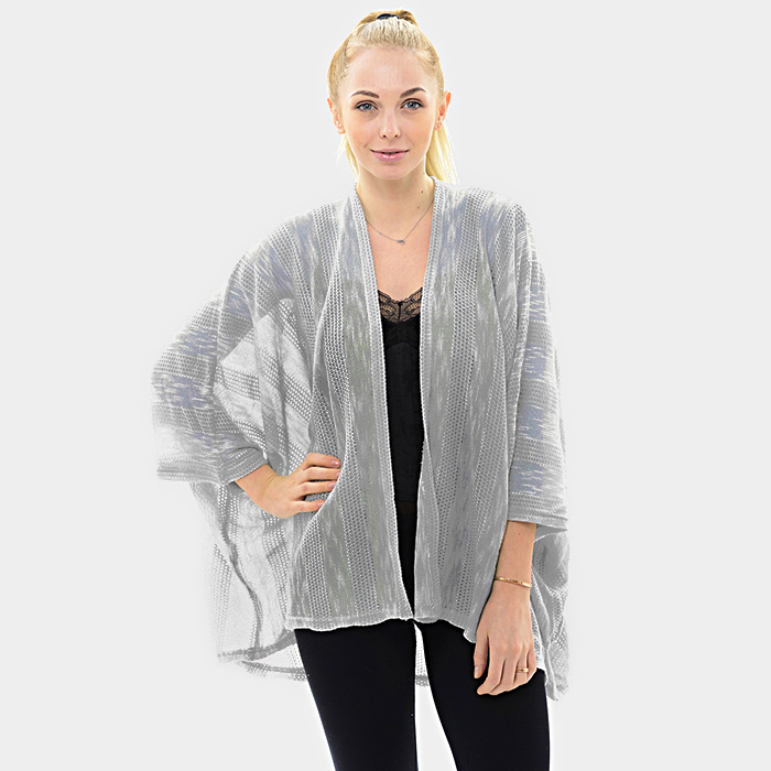 Stripe sheer loose cardigan