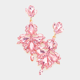 Glass Crystal Statement Dangle Evening Earrings