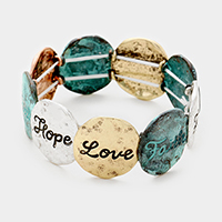 Hope Love Faith _ Metal Stretch Bracelet