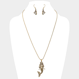 Metal Mermaid Pendant Necklace