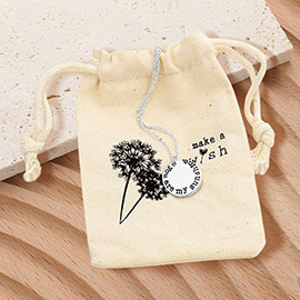 YOU ARE MY SUNSHINE Engraved Disc Pendant Necklace Gift Bag Set