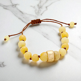 Beaded Adjustable Cinch Pull Tie Bracelet