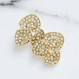 Crystal petal stud earrings