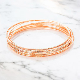 10PCS Textured Metal Bangle Bracelets