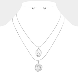 Layered Saint Mary Pendants Bib Necklace