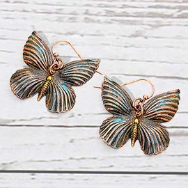 Metal Butterfly Dangle Earrings