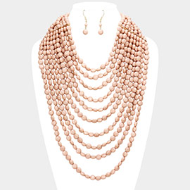 Multi Strand Faceted Beaded Necklace