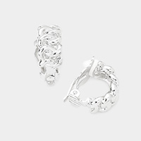 Metal Chain Half Hoop Clip on Earrings