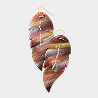 Faux Leather Feather Dangle Earrings