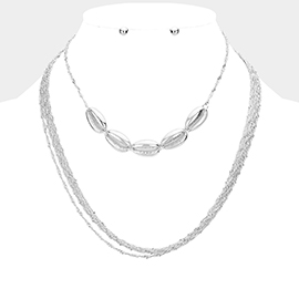 Metal Puka Shell Multi Layered Necklace