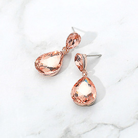 Glass Crystal Teardrop Dangle Earrings
