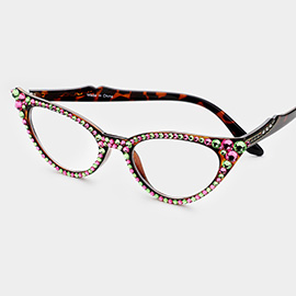 Crystal Cat Eyes Reading Glasses