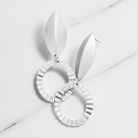 Oval Metal Open Circle Earrings