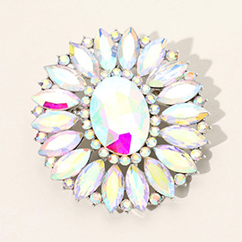 Marquise Crystal Statement Flower Pin Brooch