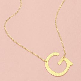 -G- Gold Dipped Initial Monogram Pendant Necklace