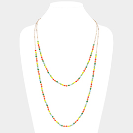 Colorful Faceted Bead Layered Necklace 