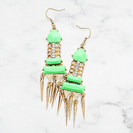 Neon Enamel Metal Drop Earrings