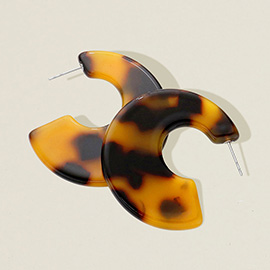 Celluloid Acetate Wide Hoop Earrings