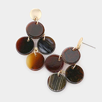 Celluloid Acetate Geometric Round Link Earrings
