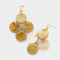 Celluloid Acetate Geometric Round Link Earrings